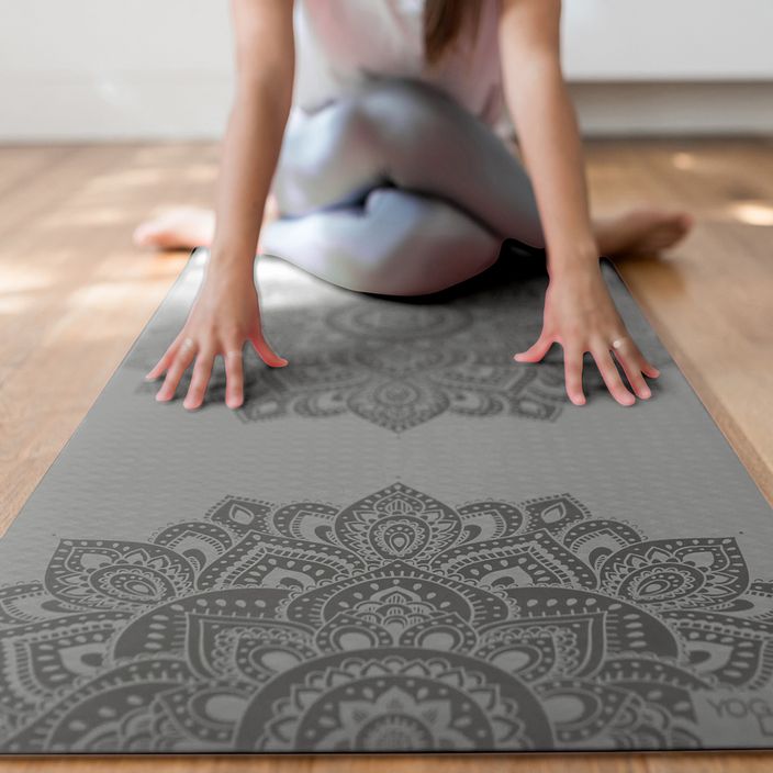 Килимок для йоги  Yoga Design Lab Flow Pure 6 мм зелений Mandala Charcoal 6