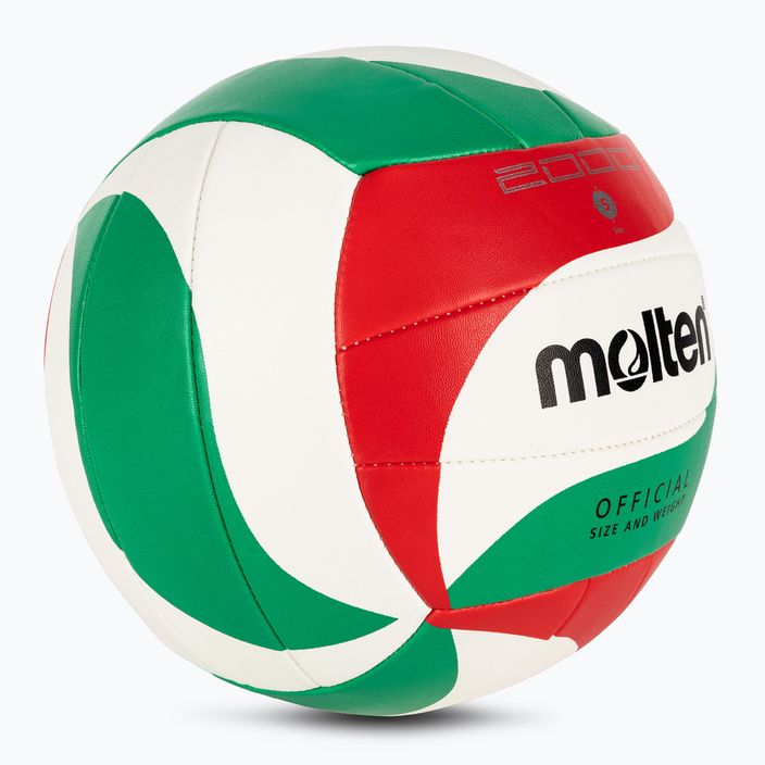 М'яч для волейболу Molten V5M2000-5 white/green/red розмір 5 2