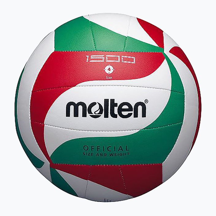 М'яч для волейболу Molten V4M1500 white/green/red розмір 4 4