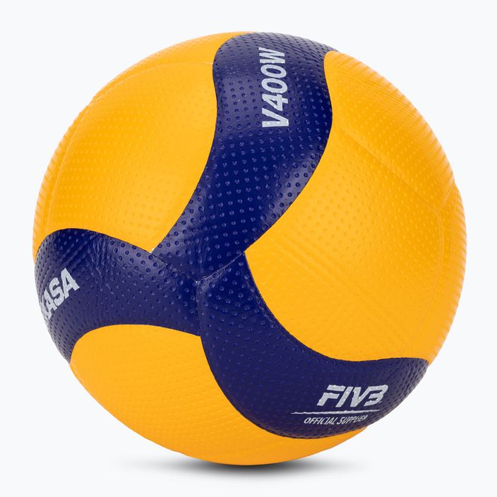 М'яч волейбольний Mikasa V400W yellow/blue розмір 4 2
