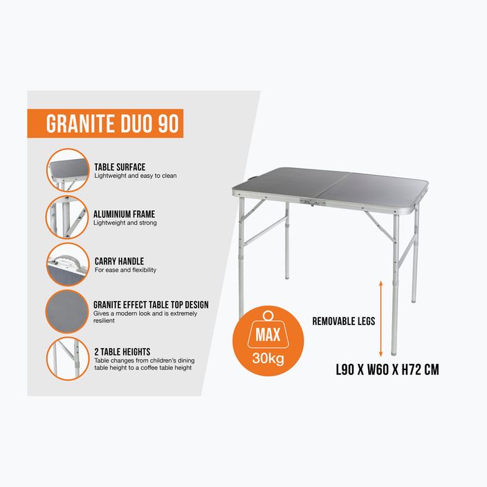 Стіл туристичний Vango Granite Duo 90 grey 2