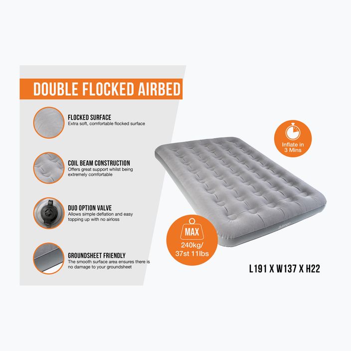 Матрац надувний Vango Double Flocked Airbed nocturne grey 2