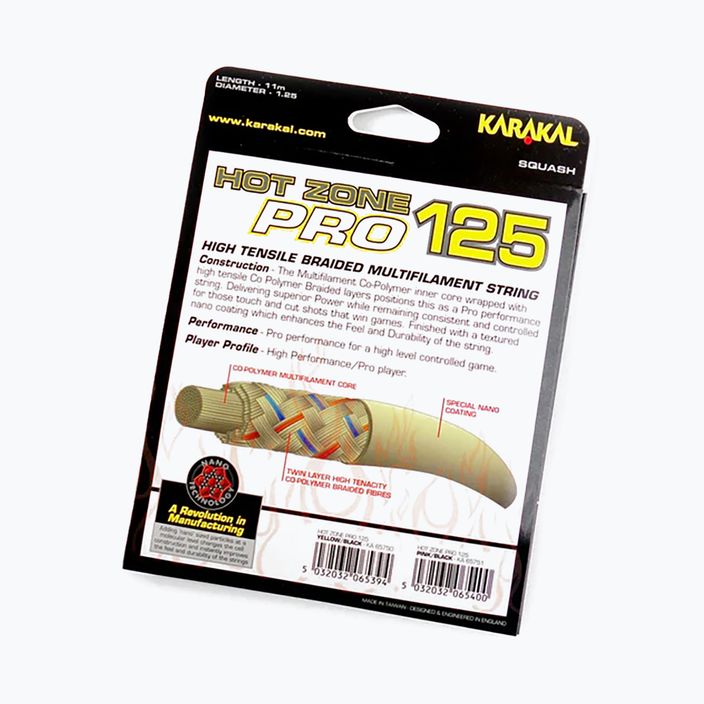 Струна для сквошу Karakal Hot Zone Pro 125 11 м yellow/black 2