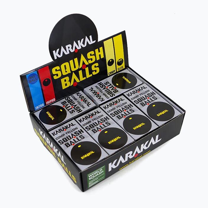 М'ячі для сквошу Karakal Comp Yellow Dot 12 шт. black 3