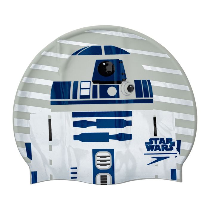 Шапочка для плавання дитяча Speedo Star Wars Slpogan Print R2-D2 біло-сірий 8-08385D674 2