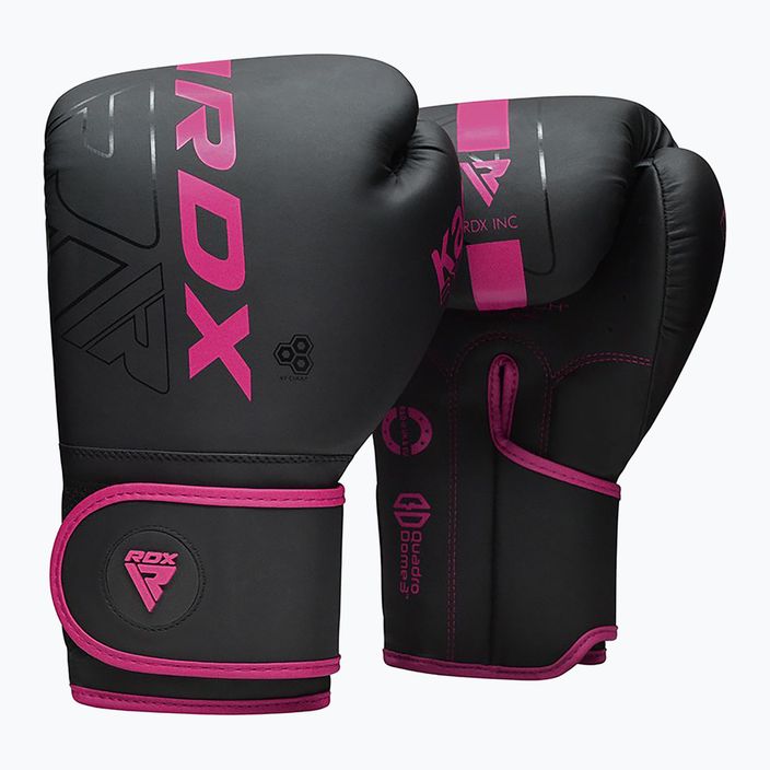 Рукавиці боксерські RDX F6 чорно-рожеві BGR-F6MP 8