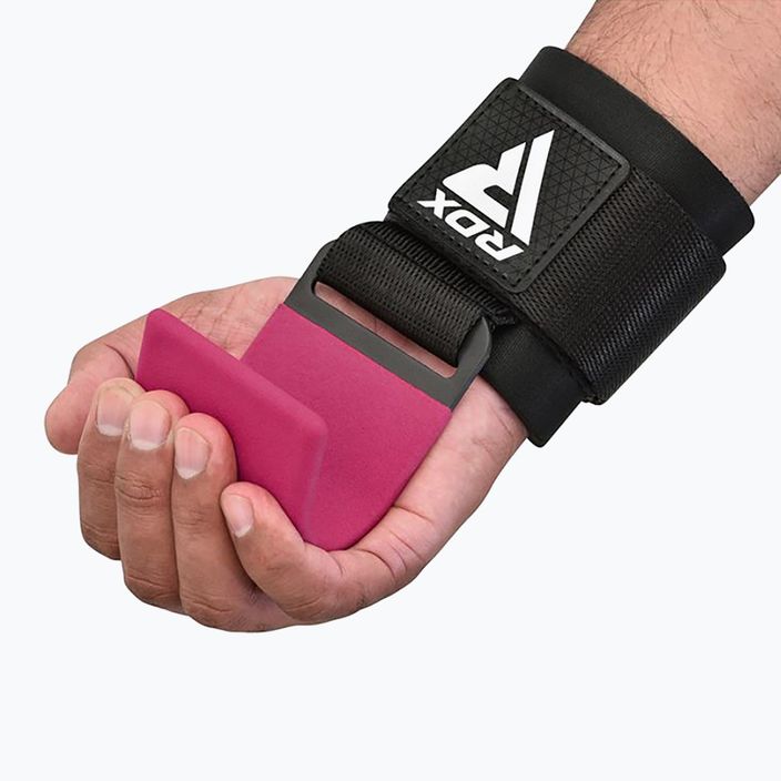 Напульсники для важкої атлетики з тримачами RDX W5 Weight Lifting Hook Strap pink 6