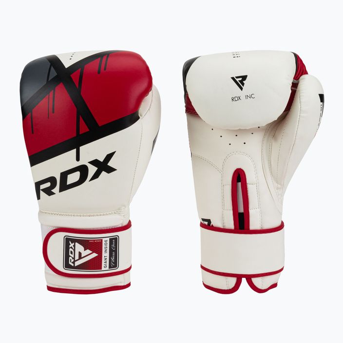Рукавиці боксерські RDX біло-червоні BGR-F7R 3