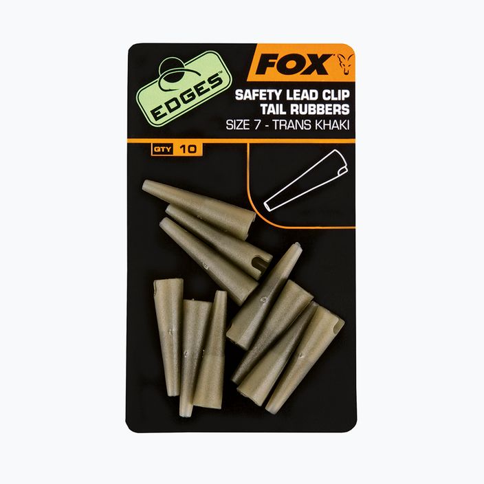 Захист для безпечних кліпс Fox International Edges Lead Clip Tail Rubbers 10 шт. Trans хакі CAC478 2