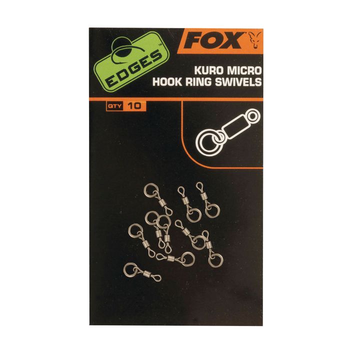Вертлюги коропові Fox International Edges Kuro Micro Hook Ring Swivels сріблясті CAC586 2