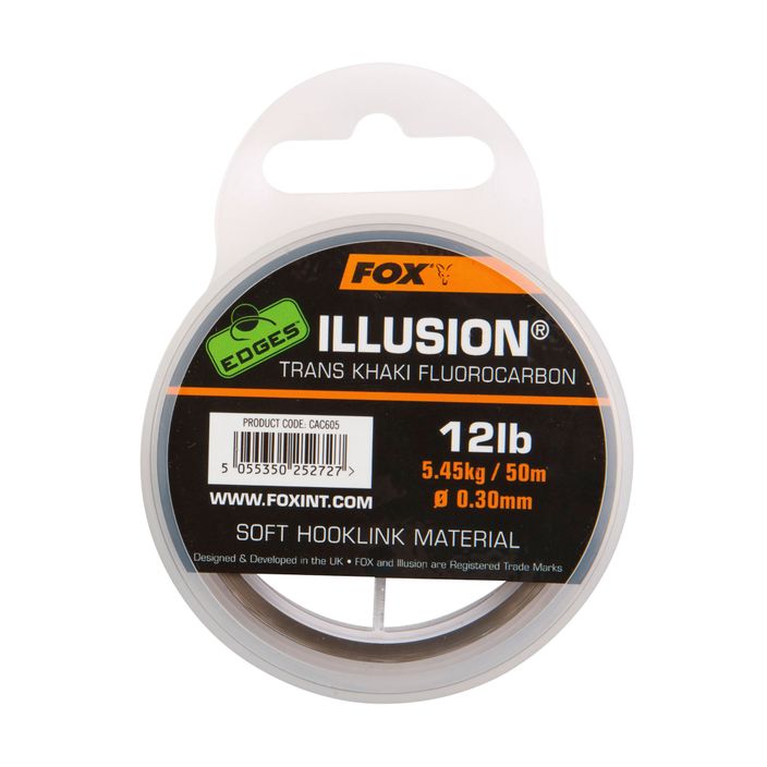 Волосінь Fluorocarbon Fox International Edges Illusion Soft Hooklink зелена CAC606 2