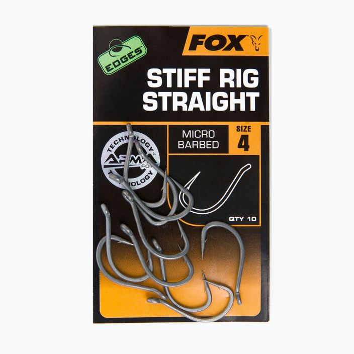 Гачки коропові Fox International Edges Armapoint Stiff Rig Straight сірі CHK164 2