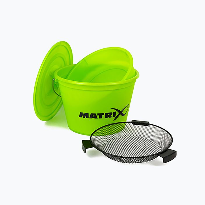 Відро для риболовлі з мискою та ситом Matrix Bucket Set Inc Tray And Riddle зелене GBT020 2
