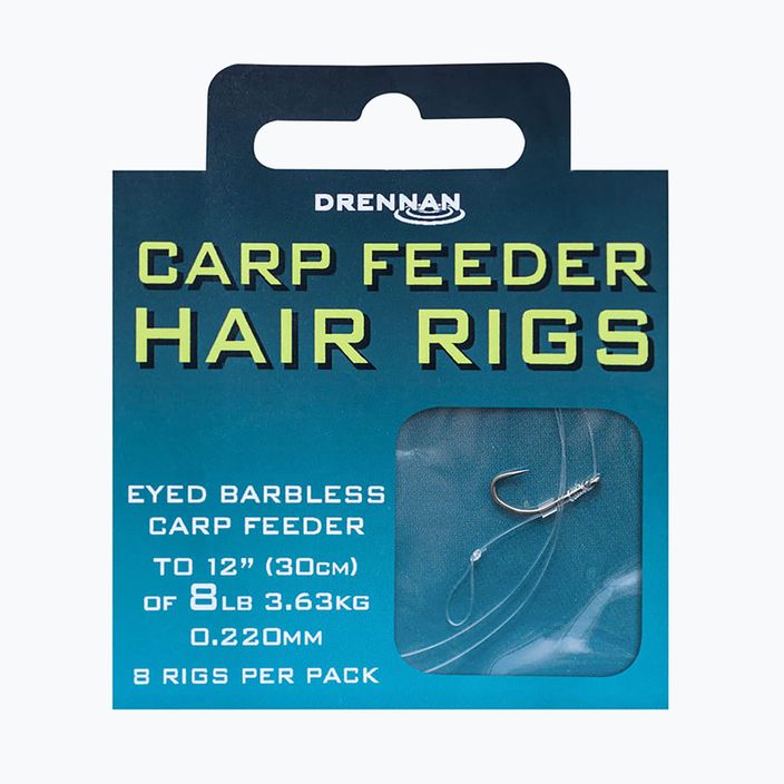 Поводок для methody Drennan Carp Feeder Hair Rigs з вушком гачок + волосінь 8 шт. прозорий HNHCFD016