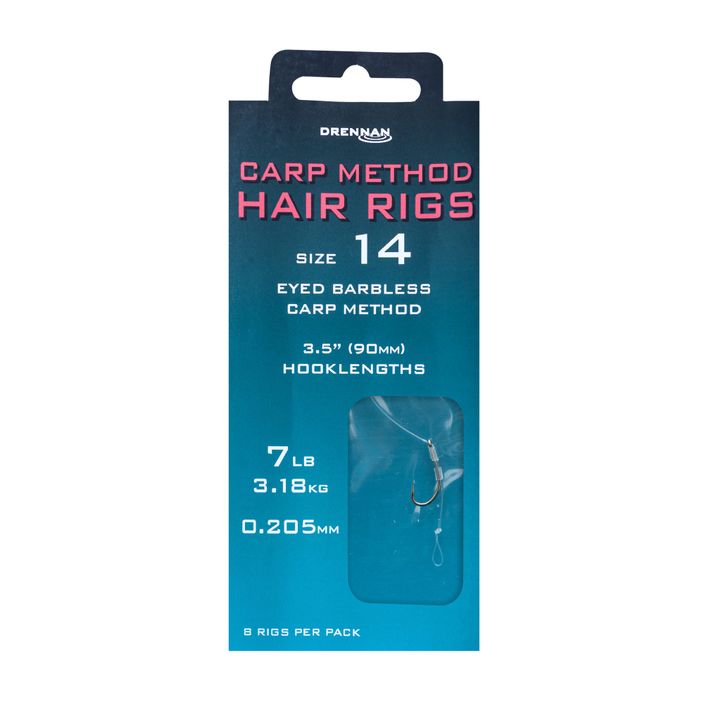 Поводок для methody Drennan Carp Method Hair Rigs з вушком гачок + волосінь 8 шт. прозорий HNHCMT014 2
