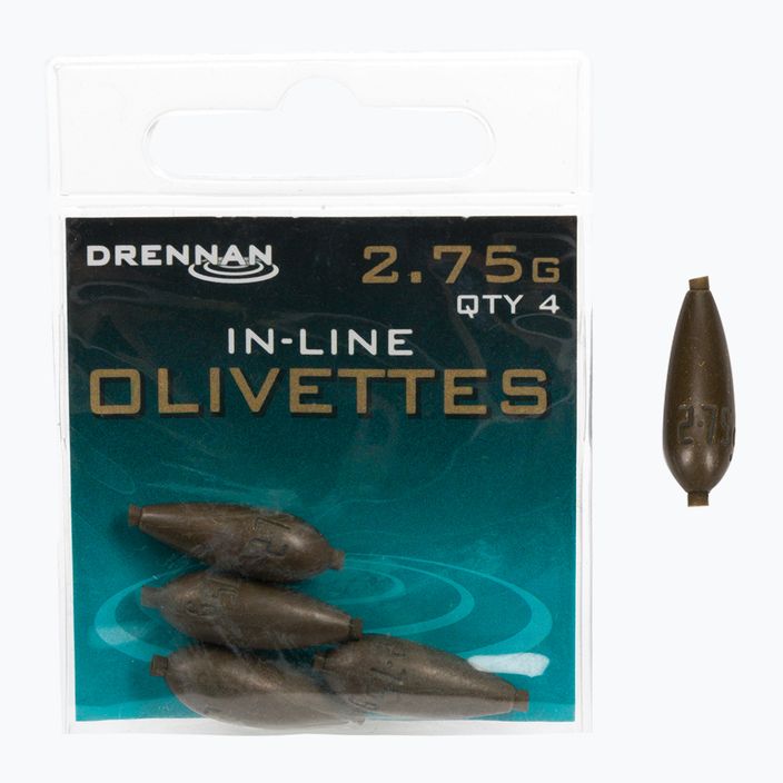 Грузила-оливки Drennan наскрізні 4 шт. коричневі TOOIO275 2