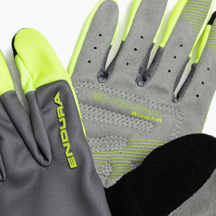 Чоловічі велосипедні рукавички Endura Windchill hi-viz жовті 4