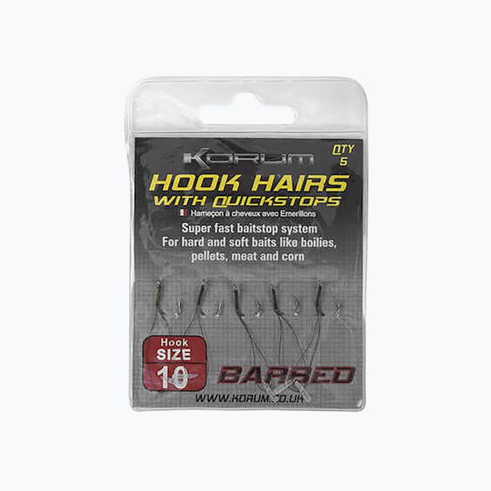 Поводки для methody Korum Barbed Hookhairs With Quickstops коричневі KBHHQ/10