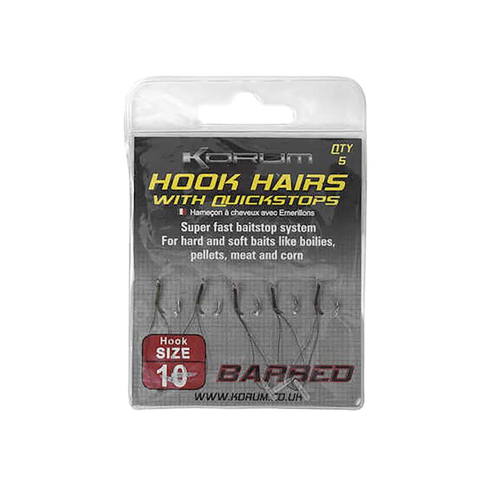Поводки для methody Korum Barbed Hookhairs With Quickstops коричневі KBHHQ/10 2