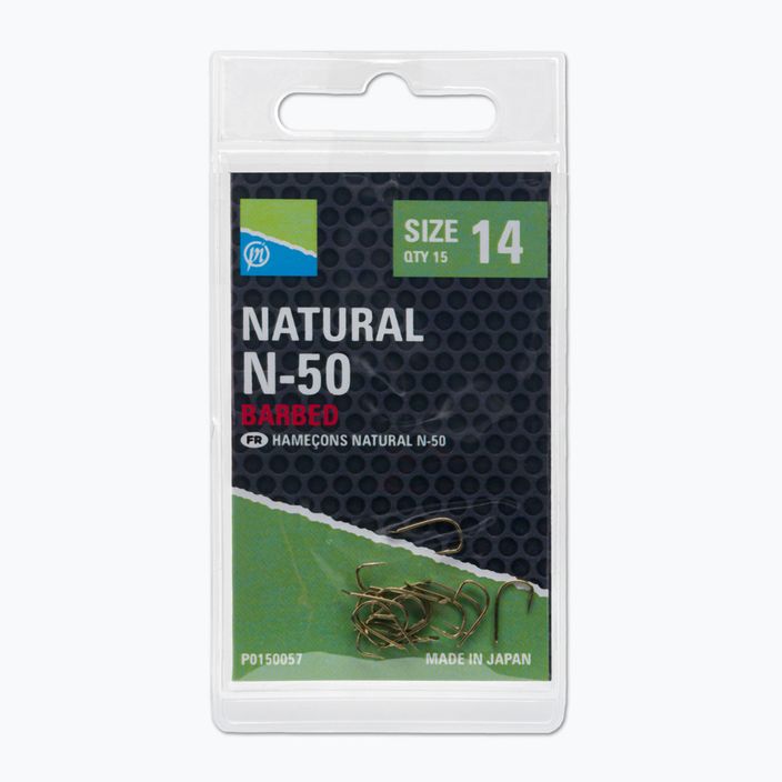 Гачки для риболовлі Preston Innovations Natural N-50 15 шт. золотисті P0150057 3
