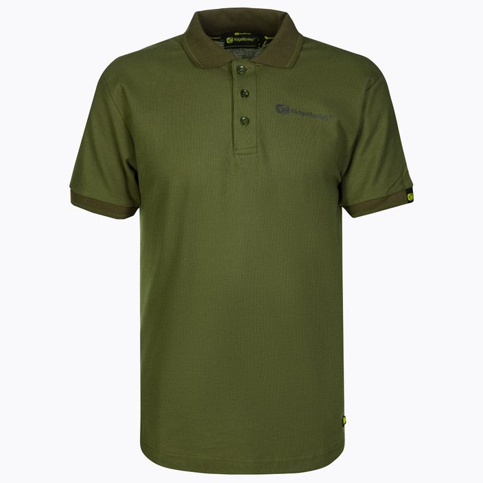 Футболка для риболовлі чоловіча RidgeMonkey Apearel Dropback Polo Shirt зелена RM266