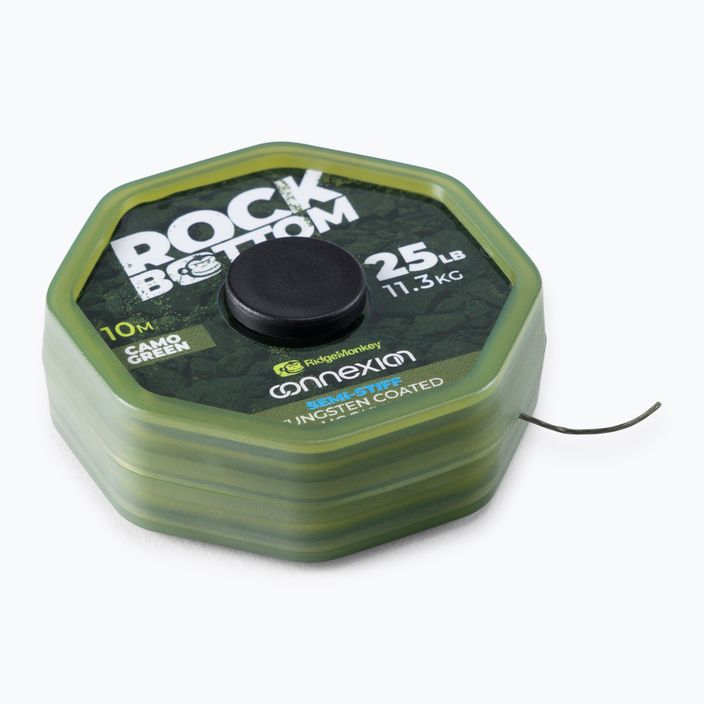 Плетена волосінь  Ridge Monkey Connexion Rock Bottom Tungsten Semi Stiff Coated Hooklink зелена RMT281