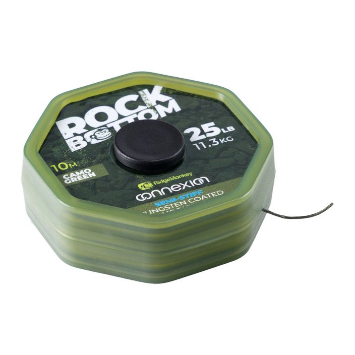Плетена волосінь  Ridge Monkey Connexion Rock Bottom Tungsten Semi Stiff Coated Hooklink зелена RMT281 2