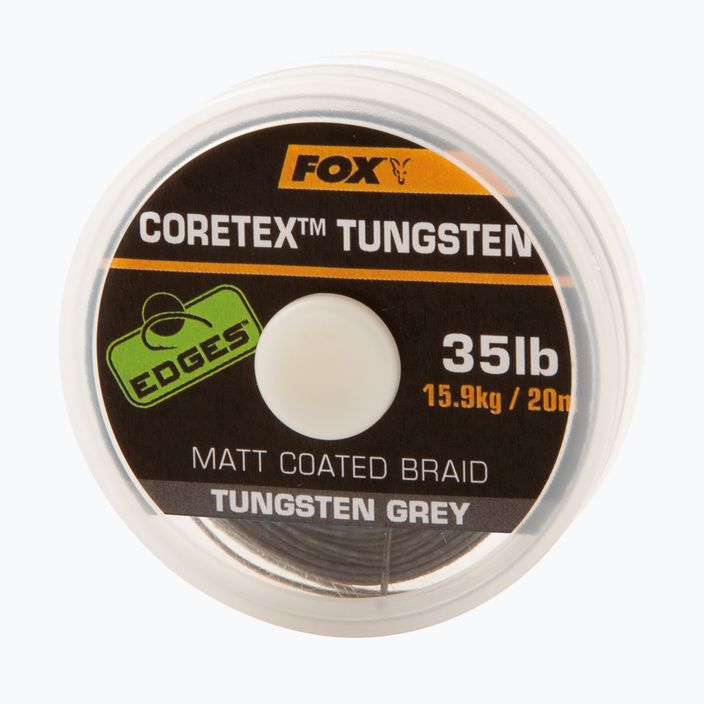 Плетена волосінь коропова Fox International Coretex Tungsten сіра/зелена CAC697