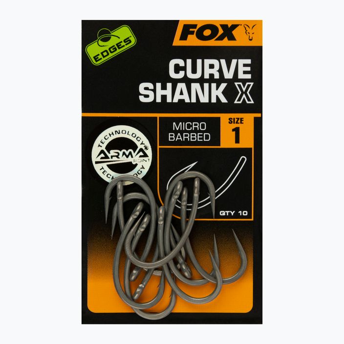 Гачки коропові Fox International Edges Curve Shank X сірі CHK223 2