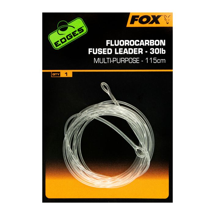 Поводок короповий FFox International Fluorocarbon Fused leader 30 lb - No Swivel 115 cm прозорий CAC720 2