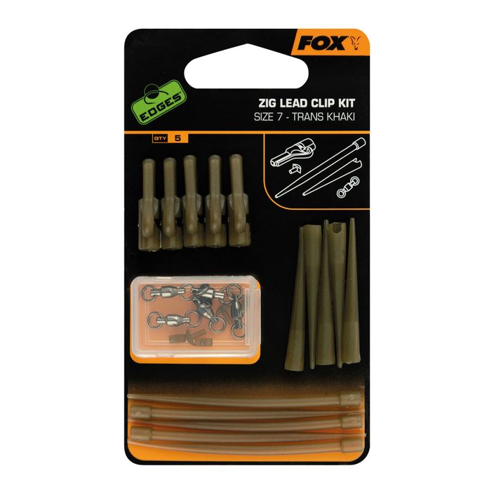 Безпечна кліпса Fox International Zig Lead Clip Kit 5 шт. Trans хакі CAC722 2