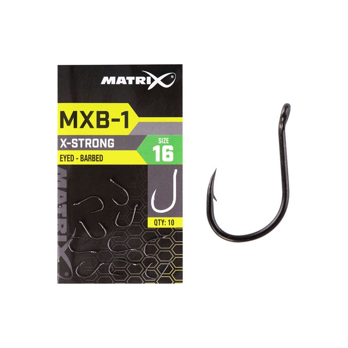 Гачки для methody Matrix MXB-1 Barbed Eyed 10 шт. чорні GHK152 2