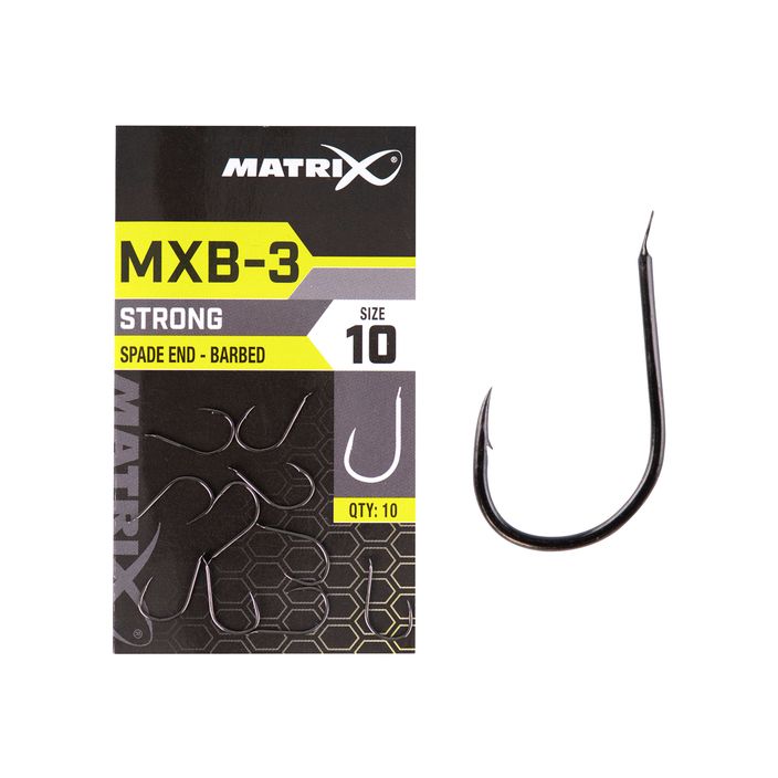 Гачки для methody Matrix MXB-3 Barbed Spade End 10 шт. чорні GHK160 2