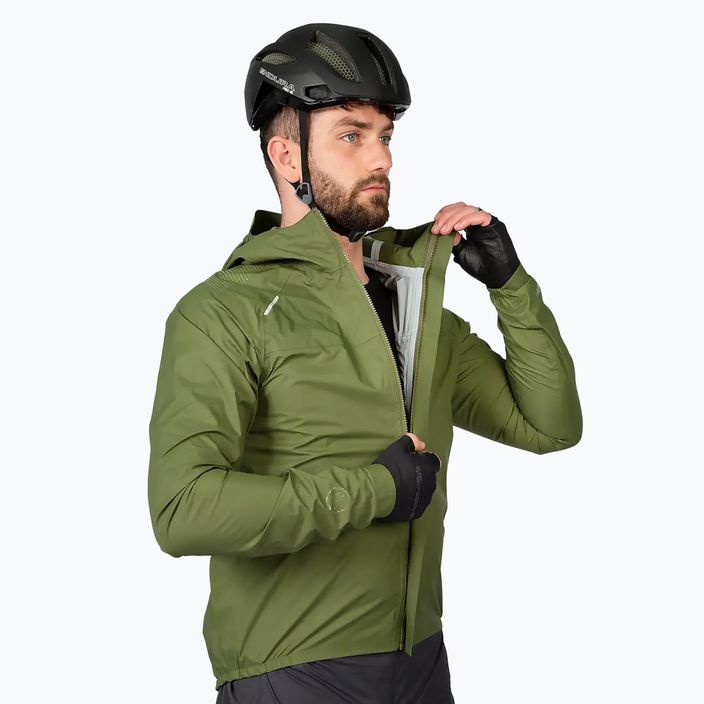 Чоловіча велосипедна куртка Endura GV500 водонепроникна оливково-зелена 4