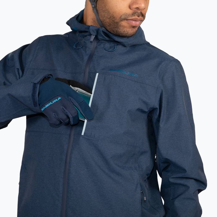 Чоловіча велосипедна куртка Endura Hummvee водонепроникна з капюшоном чорнильно-синя 10