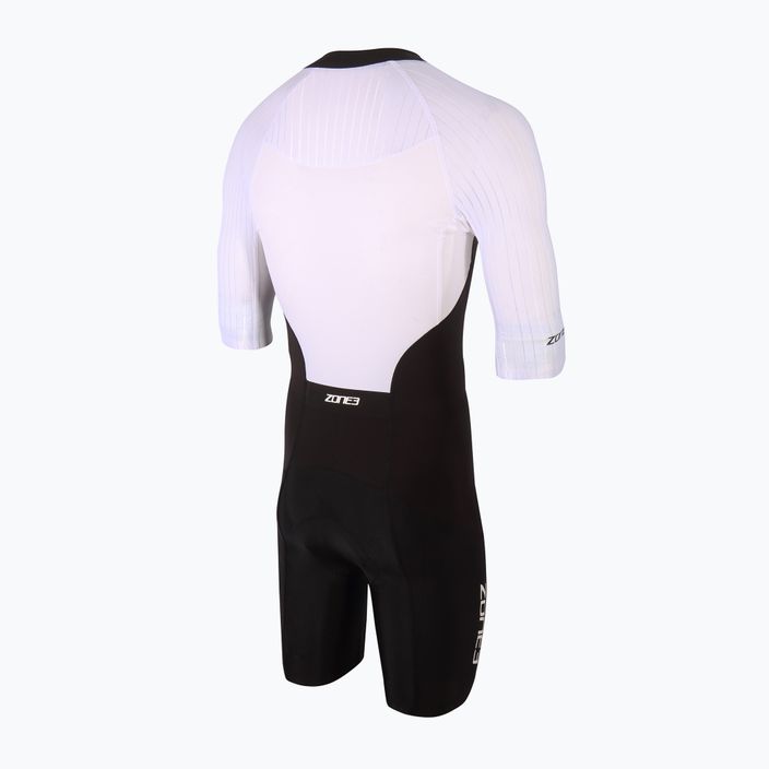 Чоловічий триатлонний костюм ZONE3 Lava Long Distance Full Zip Aero Suit чорний/білий/червоний 2