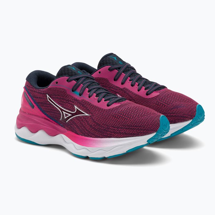 Жіночі бігові кросівки Mizuno Skyrise 3 рожевий павич/білий/алжирський синій 4