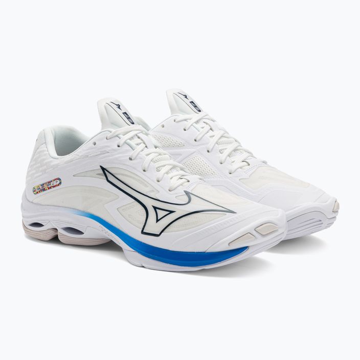 Чоловічі волейбольні кросівки Mizuno Wave Lightning Z7 нефарбовані білий/місячний океан/мирний блакитний 5
