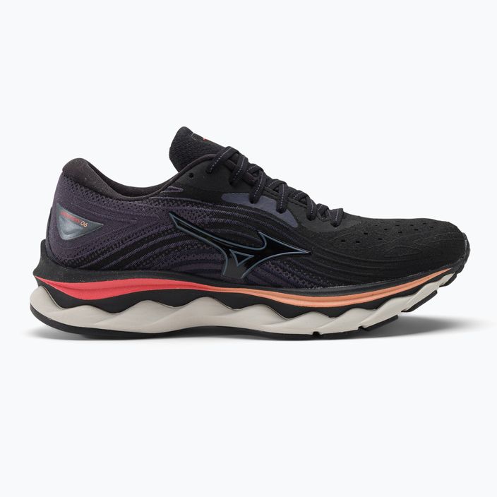 Жіночі бігові кросівки Mizuno Wave Sky 6 чорний/квіссілвер/гарячий корал 2