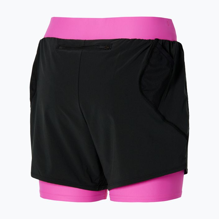 Жіночі бігові шорти Mizuno ER 4.5 2в1 чорний/рожевий 2