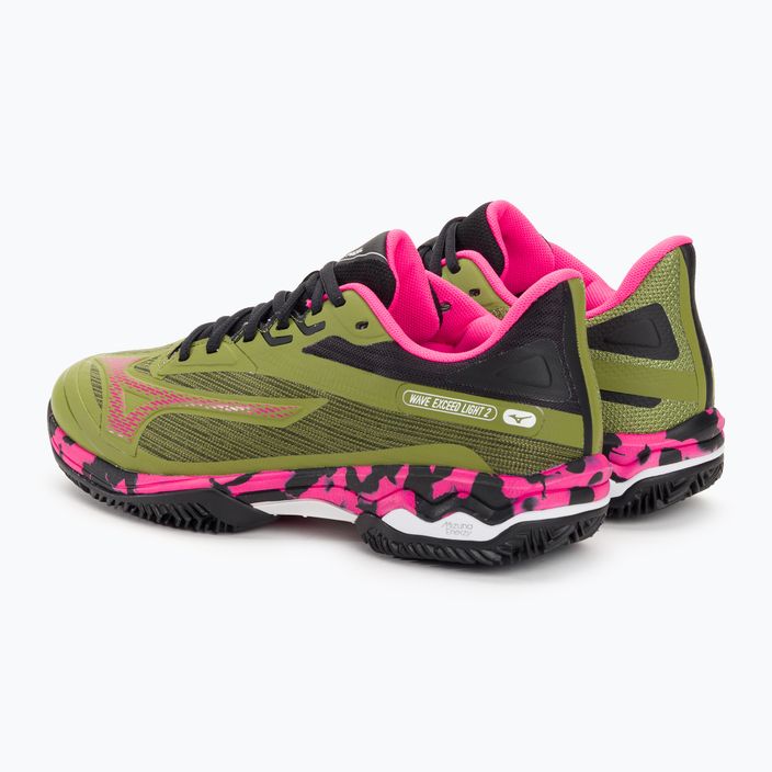 Жіночі кросівки на паделях Mizuno Wave Exceed Light 2 Padel calliste зелений/рожевий гло/чорний 3