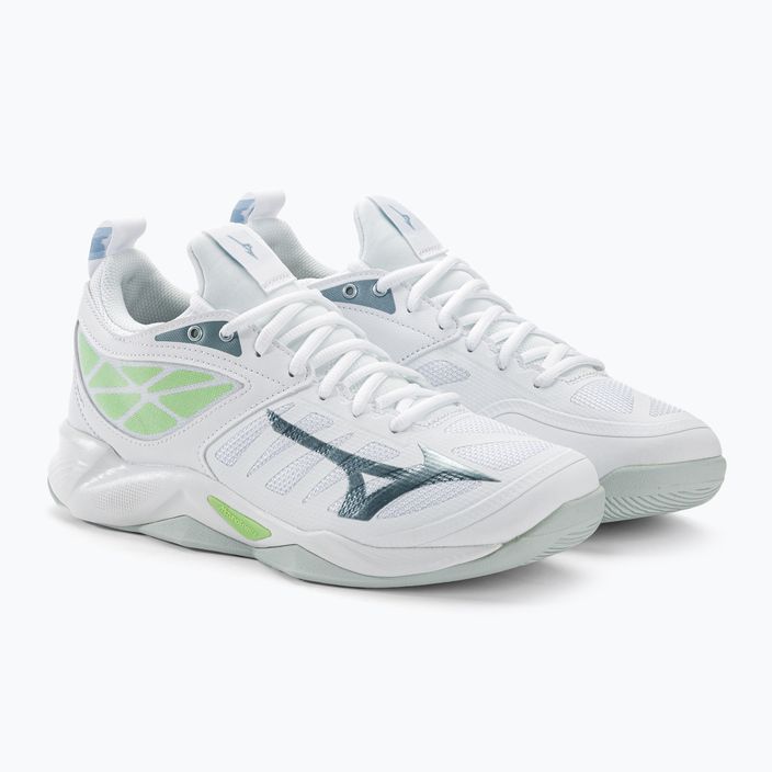 Жіночі волейбольні кросівки Mizuno Wave Dimension білі/гребінь/патина зелені 4