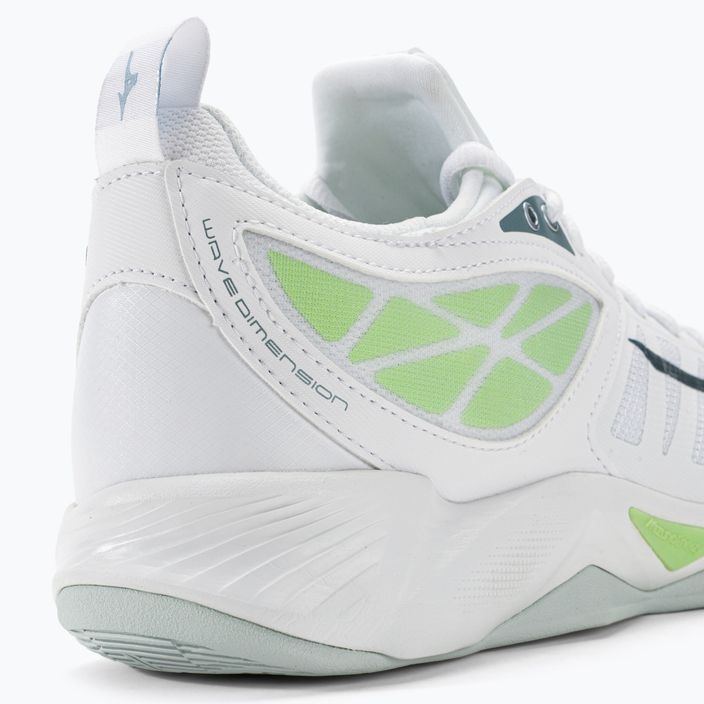 Жіночі волейбольні кросівки Mizuno Wave Dimension білі/гребінь/патина зелені 10