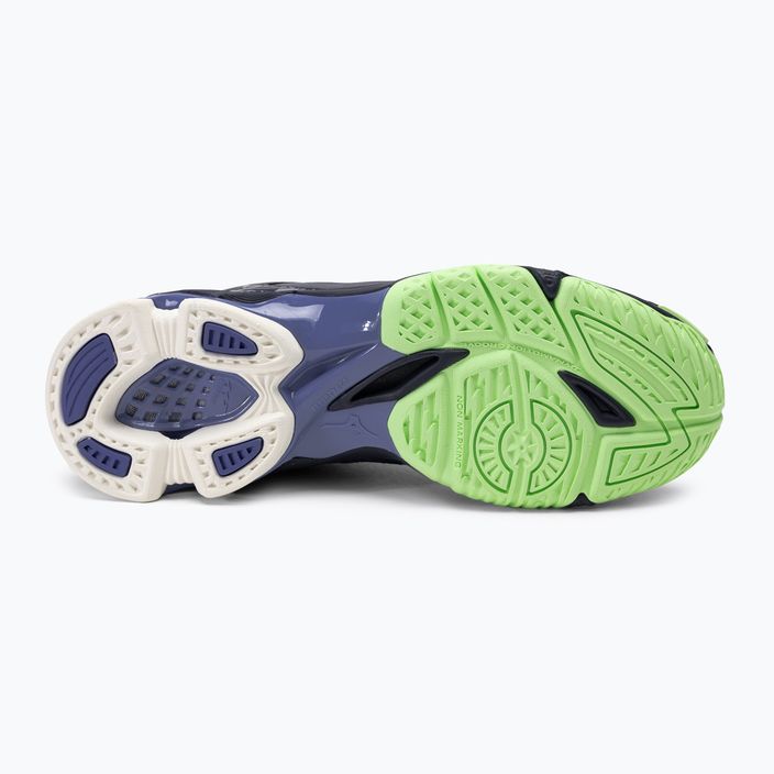 Чоловічі волейбольні туфлі Mizuno Wave Voltage вечірні сині/технологічний зелений/лоліт 6