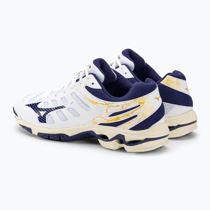 Чоловічі волейбольні кросівки Mizuno Wave Voltage білі/синя стрічка/золото 4