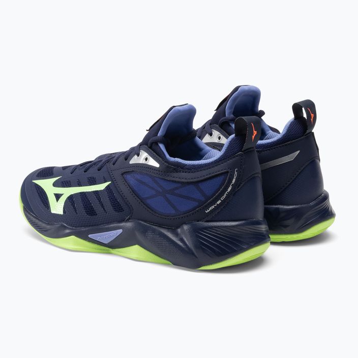 Чоловічі волейбольні туфлі Mizuno Wave Dimension вечірні сині/технологічний зелений/лоліт 4