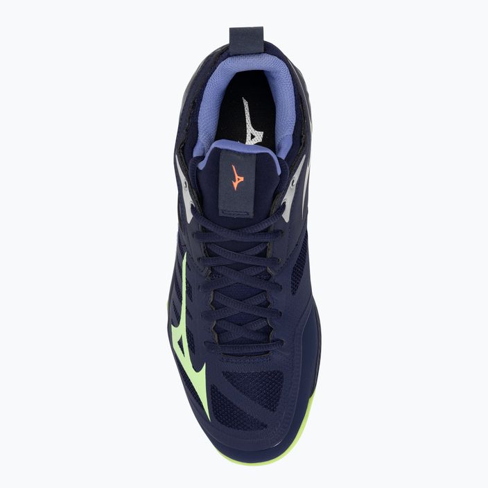 Чоловічі волейбольні туфлі Mizuno Wave Dimension вечірні сині/технологічний зелений/лоліт 7