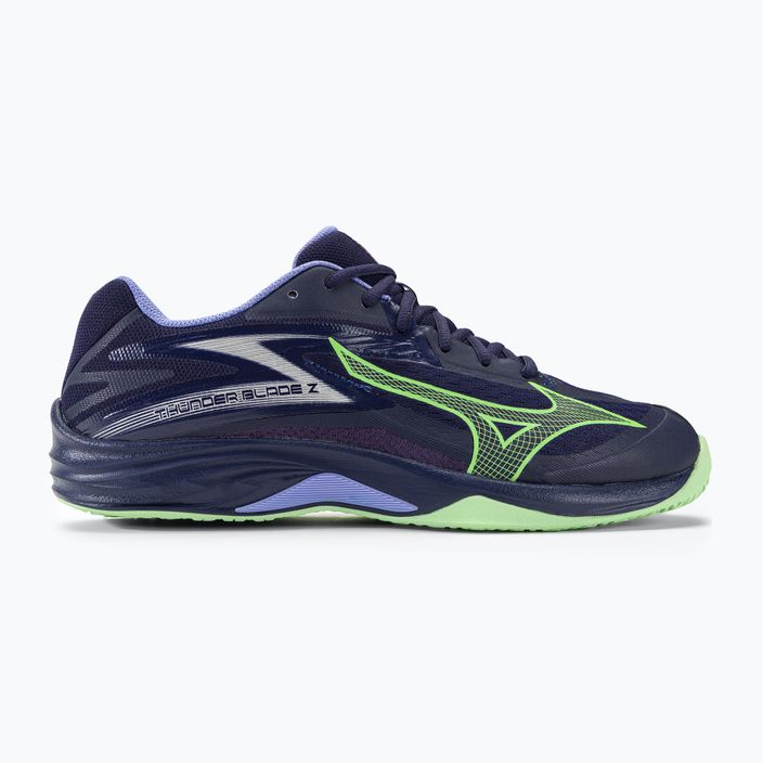 Чоловічі волейбольні туфлі Mizuno Thunder Blade Z вечірні сині/технологічні зелені/олітні 2
