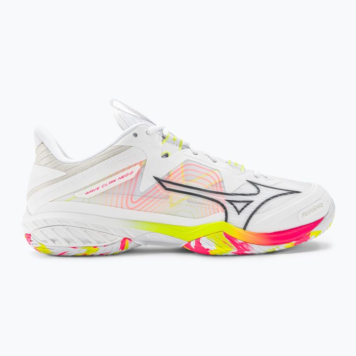Чоловічі кросівки для бадмінтону Mizuno Wave Claw Neo 2 білі/місячний камінь/рожевий 2