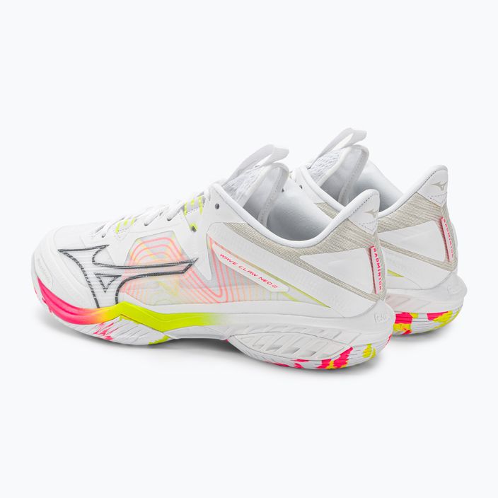 Чоловічі кросівки для бадмінтону Mizuno Wave Claw Neo 2 білі/місячний камінь/рожевий 4